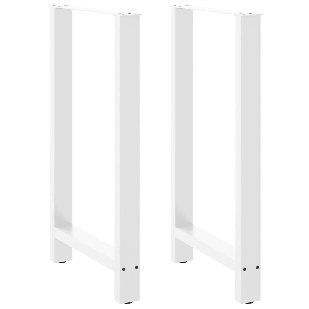 Vetonek Patas de mesa de centro acero blanco 2 uds 60x(100-101) cm