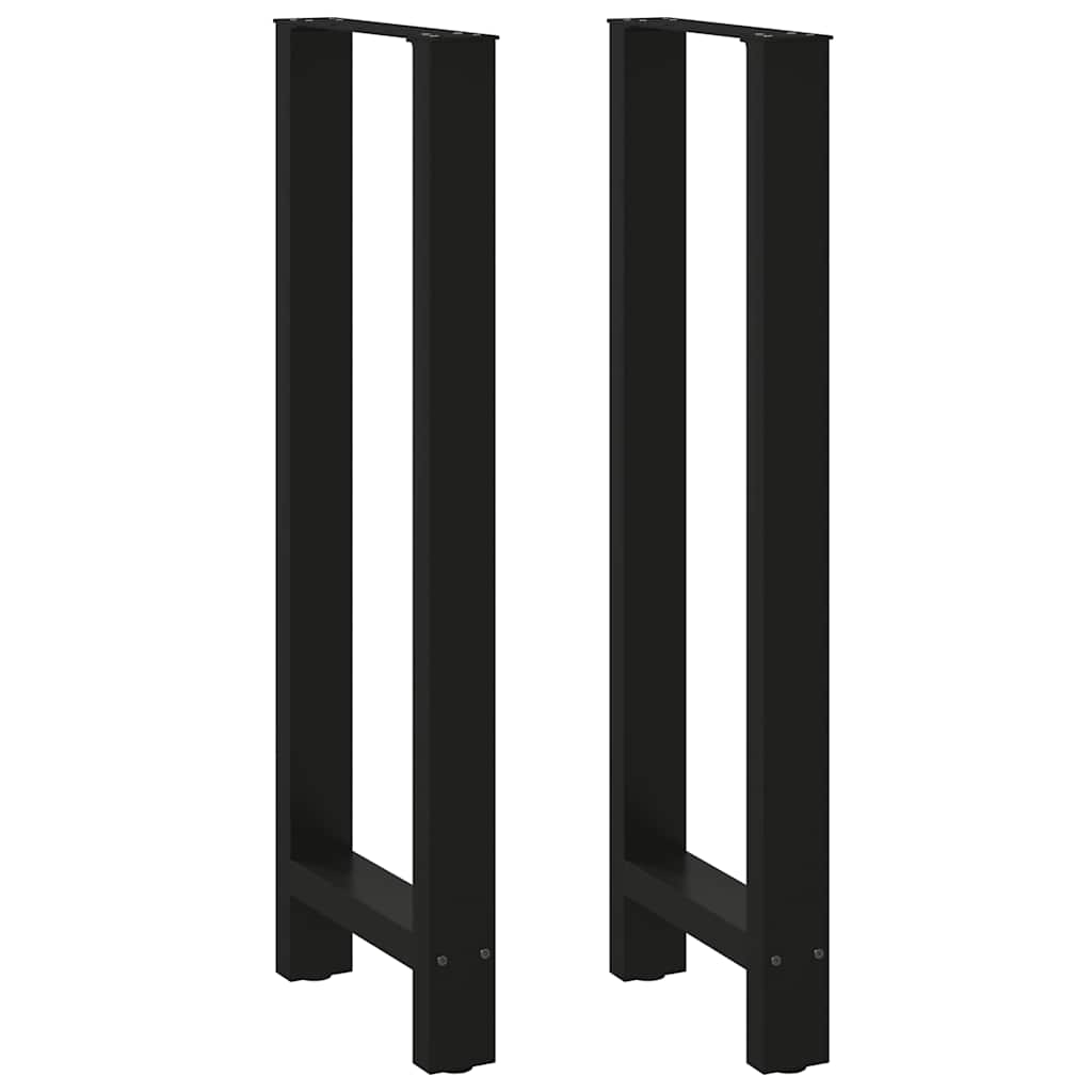 Vetonek Patas de mesa de centro acero negro 2 uds 40x(110-111) cm