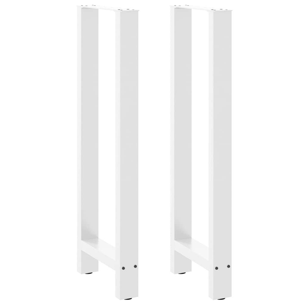 Vetonek Patas de mesa de centro acero blanco 2 uds 40x(110-111) cm