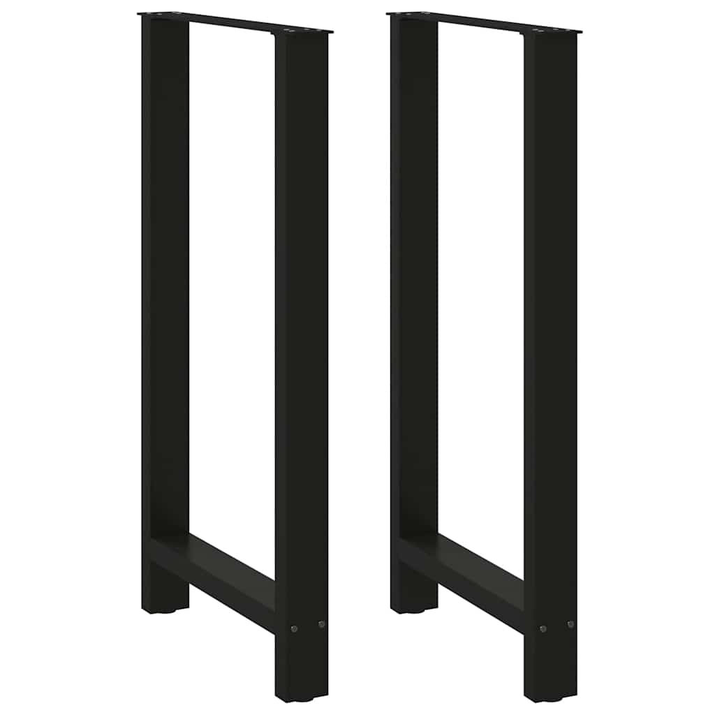 Vetonek Patas de mesa de centro acero negro 2 uds 60x(110-111) cm