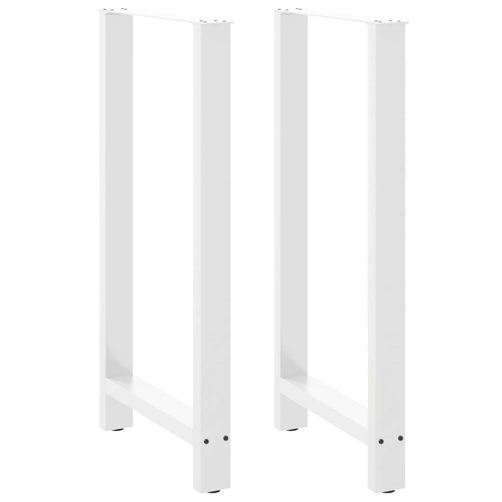 Vetonek Patas de mesa de centro acero blanco 2 uds 60x(110-111) cm