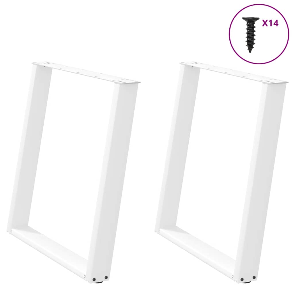 Vetonek Patas para mesa de comedor en forma de U 2 uds acero blanco