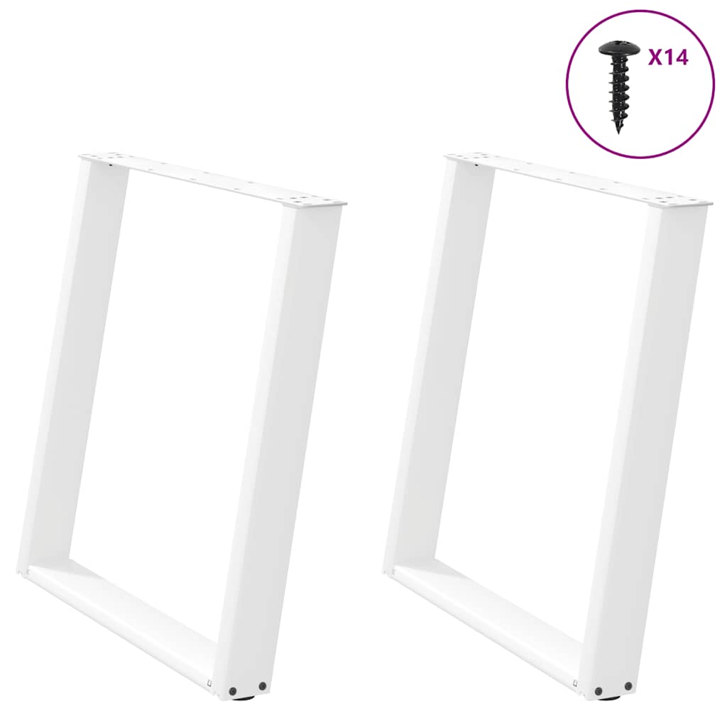 Vetonek Patas para mesa de comedor en forma de U 2 uds acero blanco