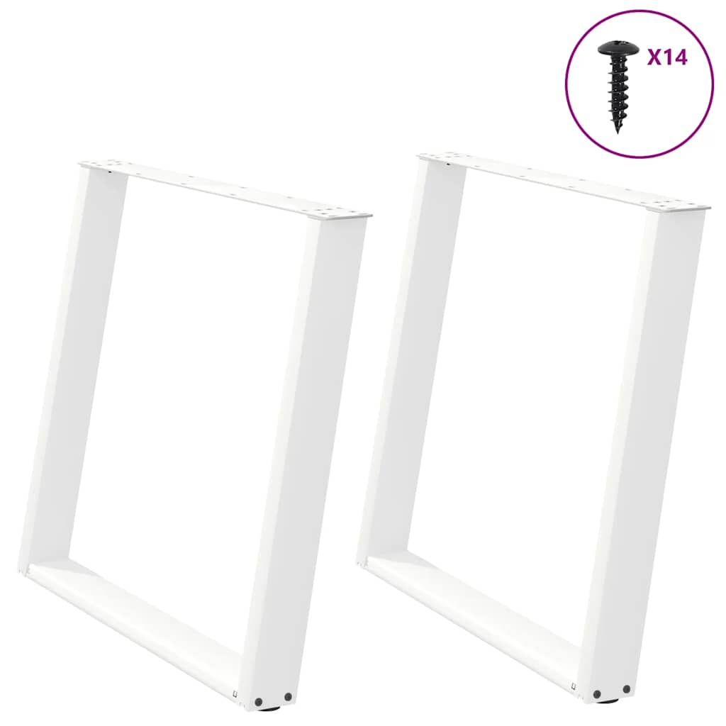 Vetonek Patas para mesa de comedor en forma de U 2 uds acero blanco