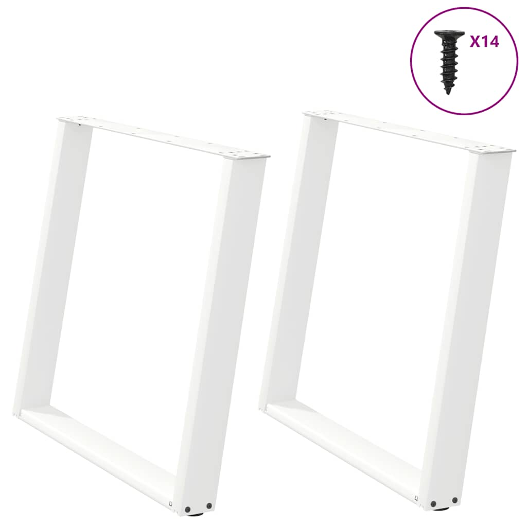 Vetonek Patas para mesa comedor forma U 2uds acero blanco 100x(72-73)cm