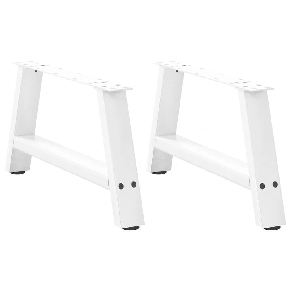 Vetonek Patas de mesa de centro forma A 2uds acero blanco 60x(30-31) cm