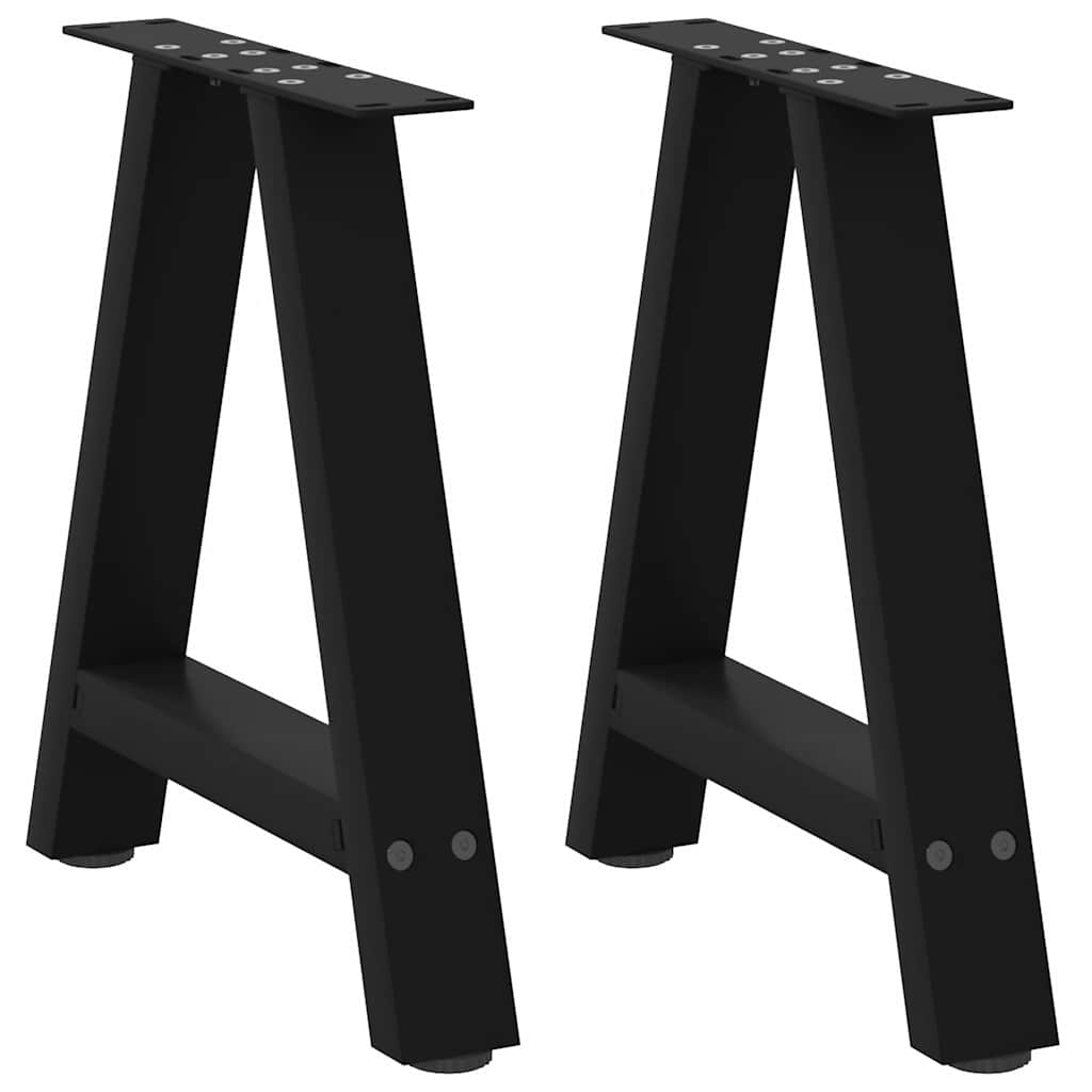 Vetonek Patas de mesa de centro forma A 2uds acero negro 50x(42-43) cm