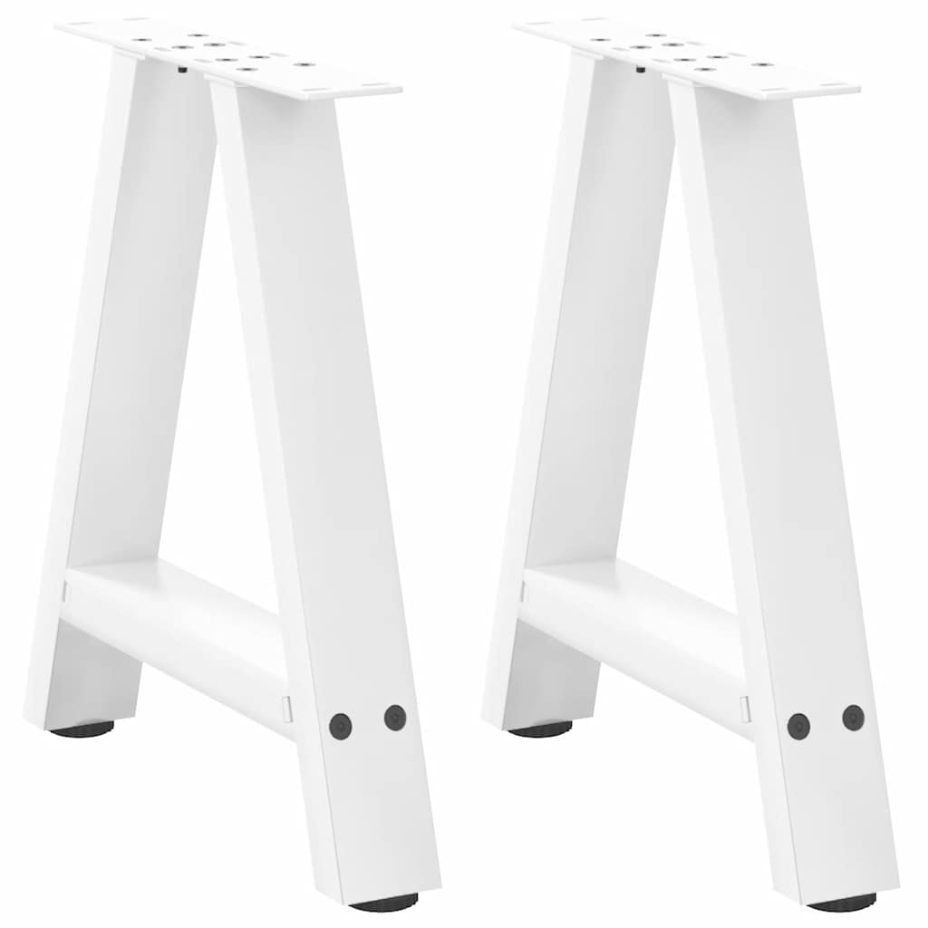 Vetonek Patas de mesa de centro forma A 2uds acero blanco 50x(42-43) cm