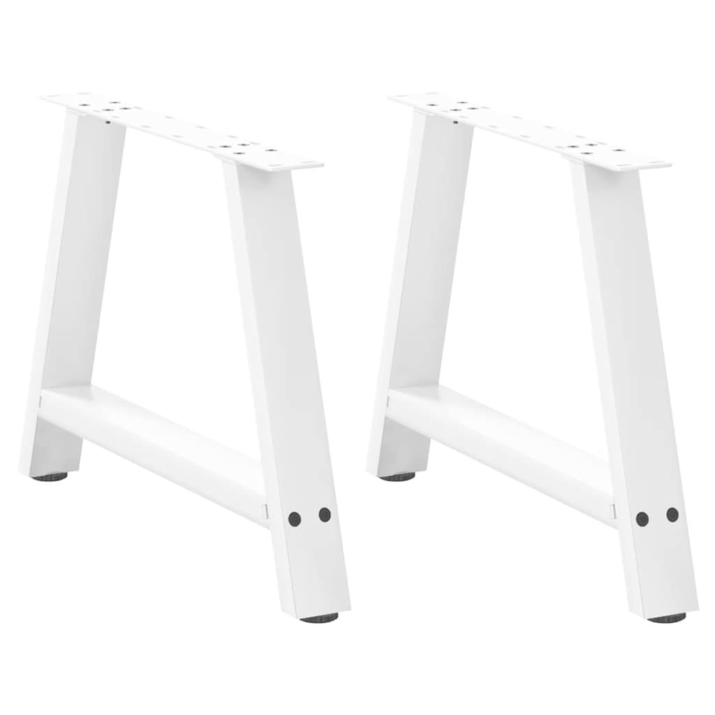 Vetonek Patas de mesa de centro forma A 2uds acero blanco 60x(42-43) cm