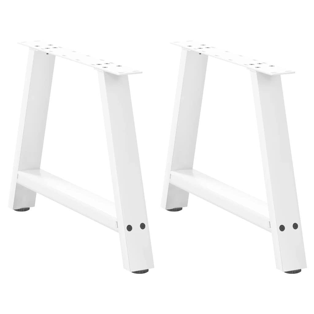 Vetonek Patas de mesa de centro forma A 2uds acero blanco 70x(42-43) cm