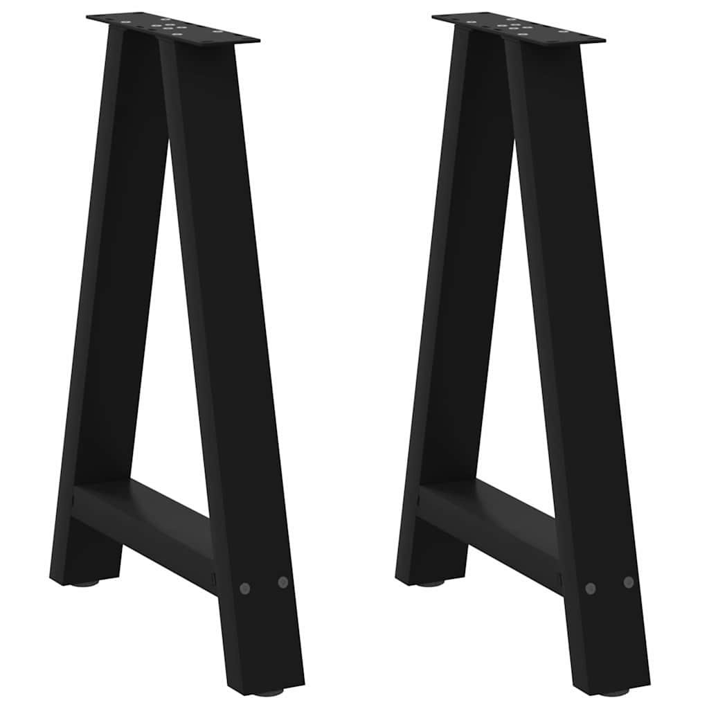 Vetonek Patas de mesa de centro forma A 2uds acero negro 50x(72-73) cm