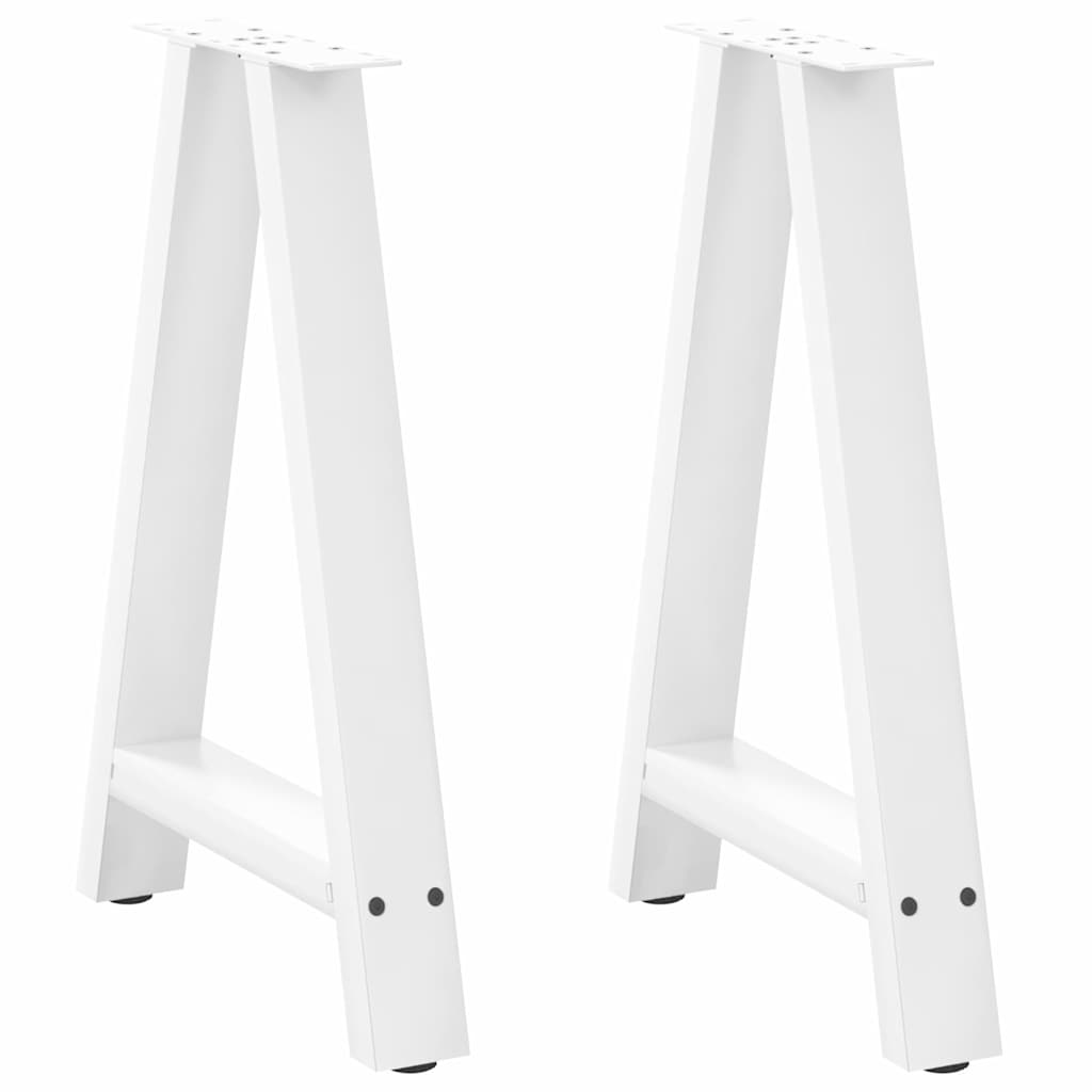 Vetonek Patas de mesa de centro forma A 2uds acero blanco 50x(72-73) cm