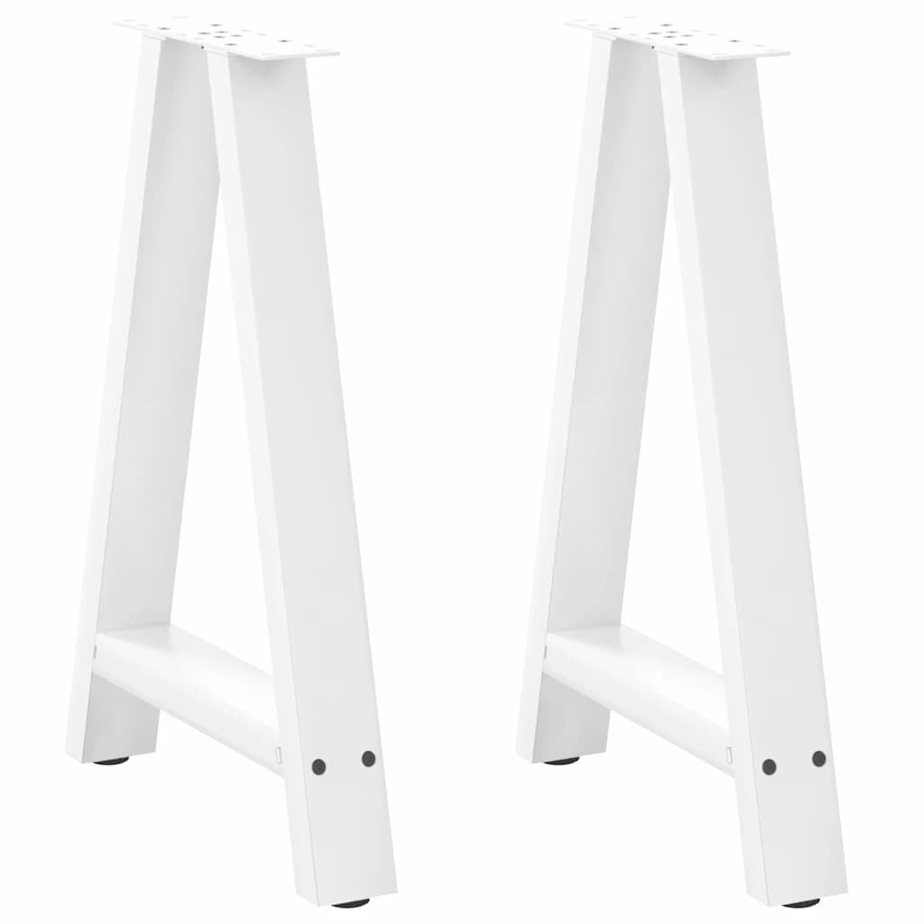 Vetonek Patas de mesa de centro forma A 2uds acero blanco 60x(72-73) cm