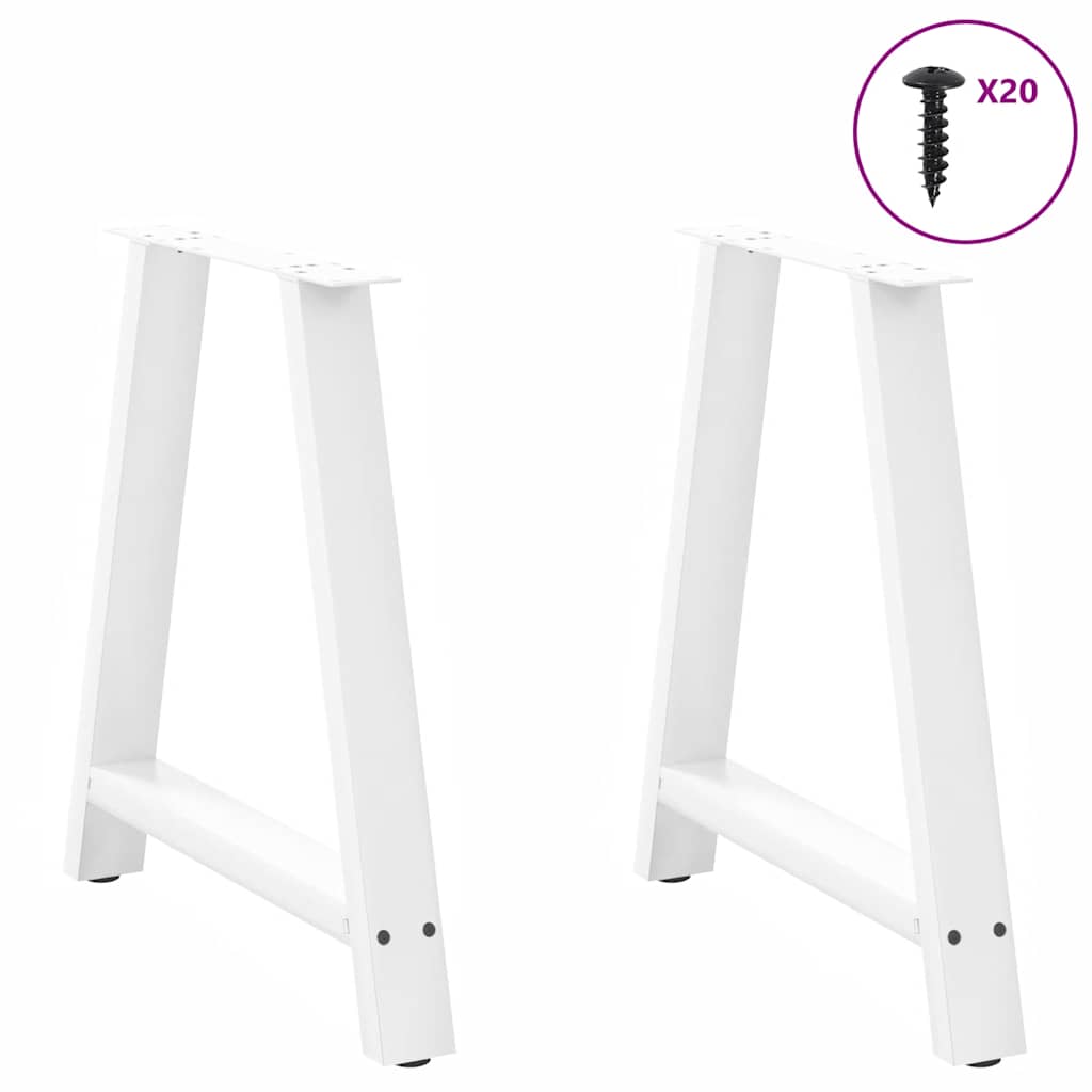 Forma zentralaren mahaiak 2UDS Blanco altzairua 70x (72-73) cm