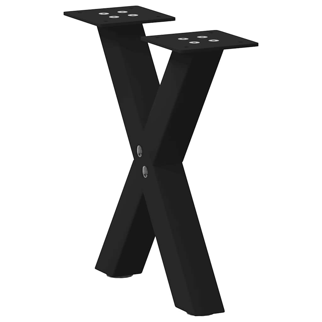 Vetonek Patas de mesa de centro forma X 2uds acero negro 30x(30-31) cm