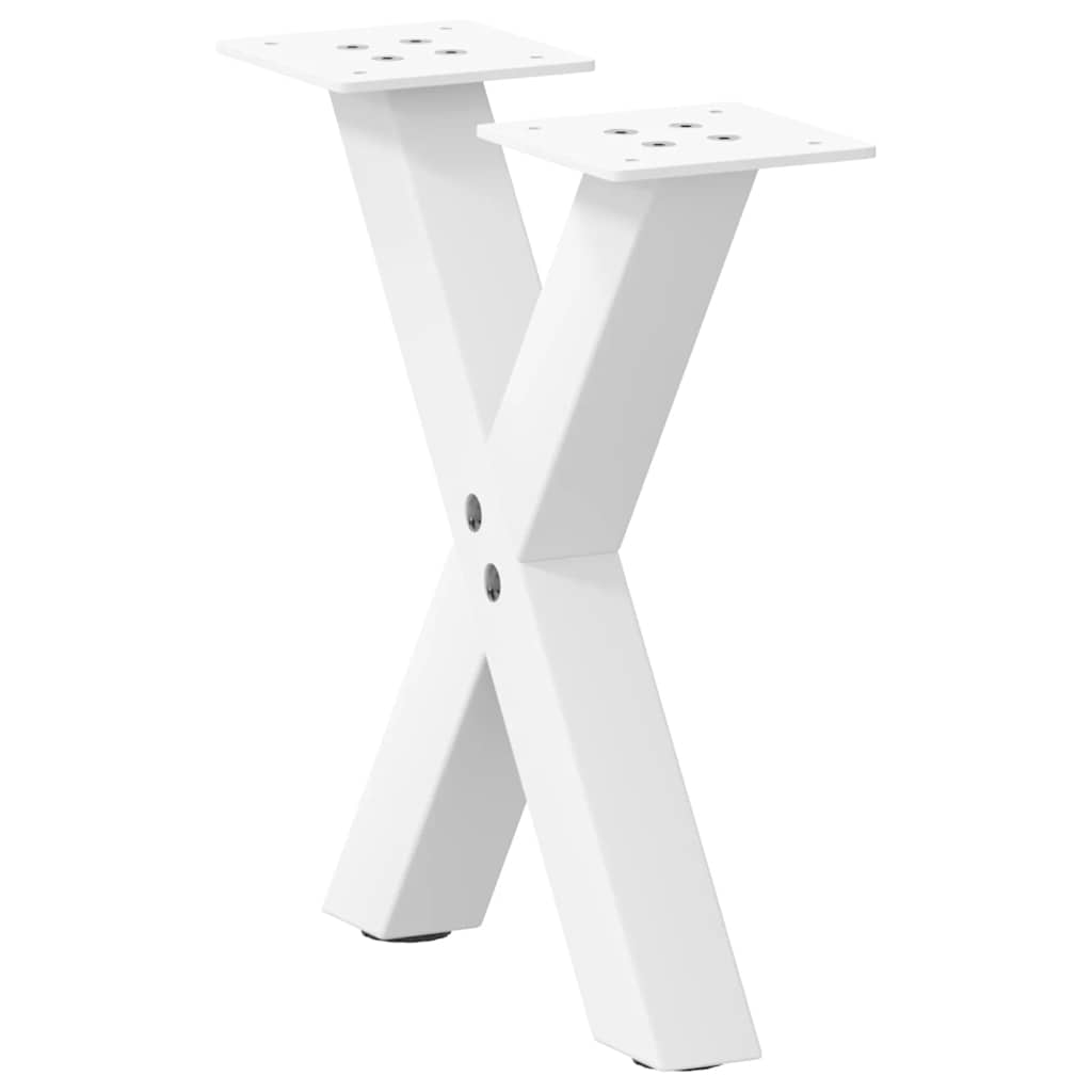 Vetonek Patas de mesa de centro forma X 2uds acero blanco 30x(30-31) cm