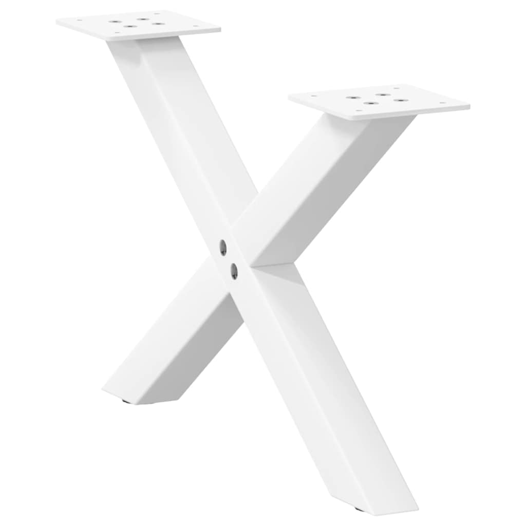 Vetonek Patas de mesa de centro forma X 2uds acero blanco 50x(30-31) cm