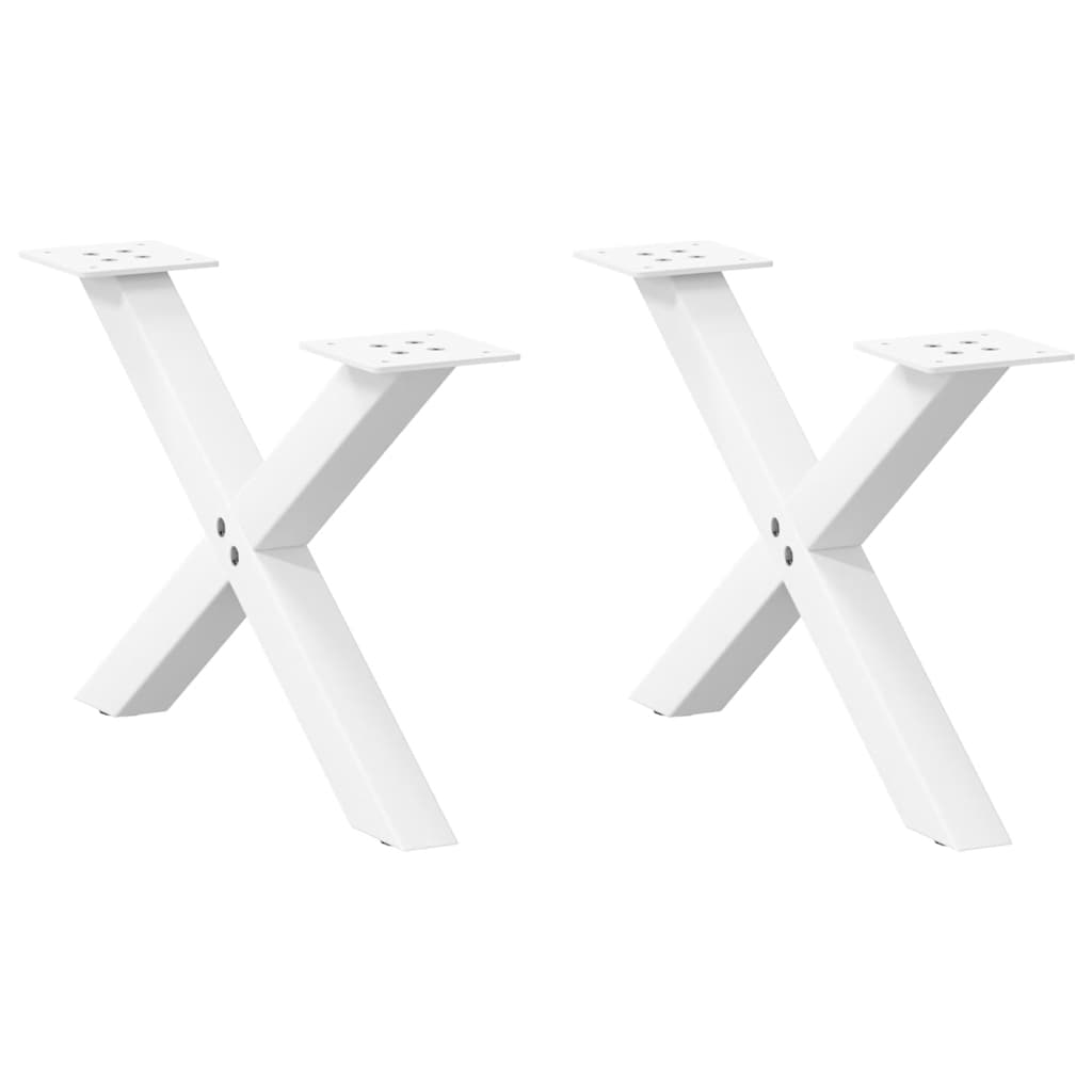 Vetonek Patas de mesa de centro forma X 2uds acero blanco 60x(30-31) cm