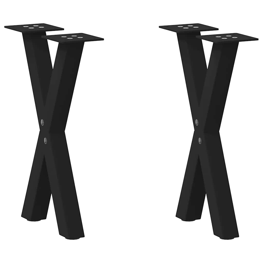 Vetonek Patas de mesa de centro forma X 2uds acero negro 28x(42-43) cm