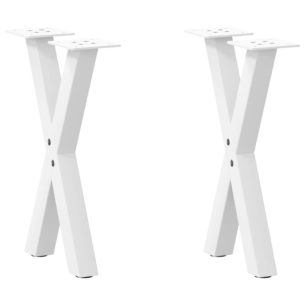 Vetonek Patas de mesa de centro forma X 2uds acero blanco 28x(42-43) cm