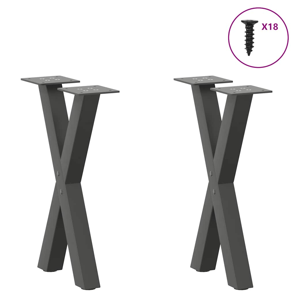 Central table legs in X 2 UDS Anthracite steel