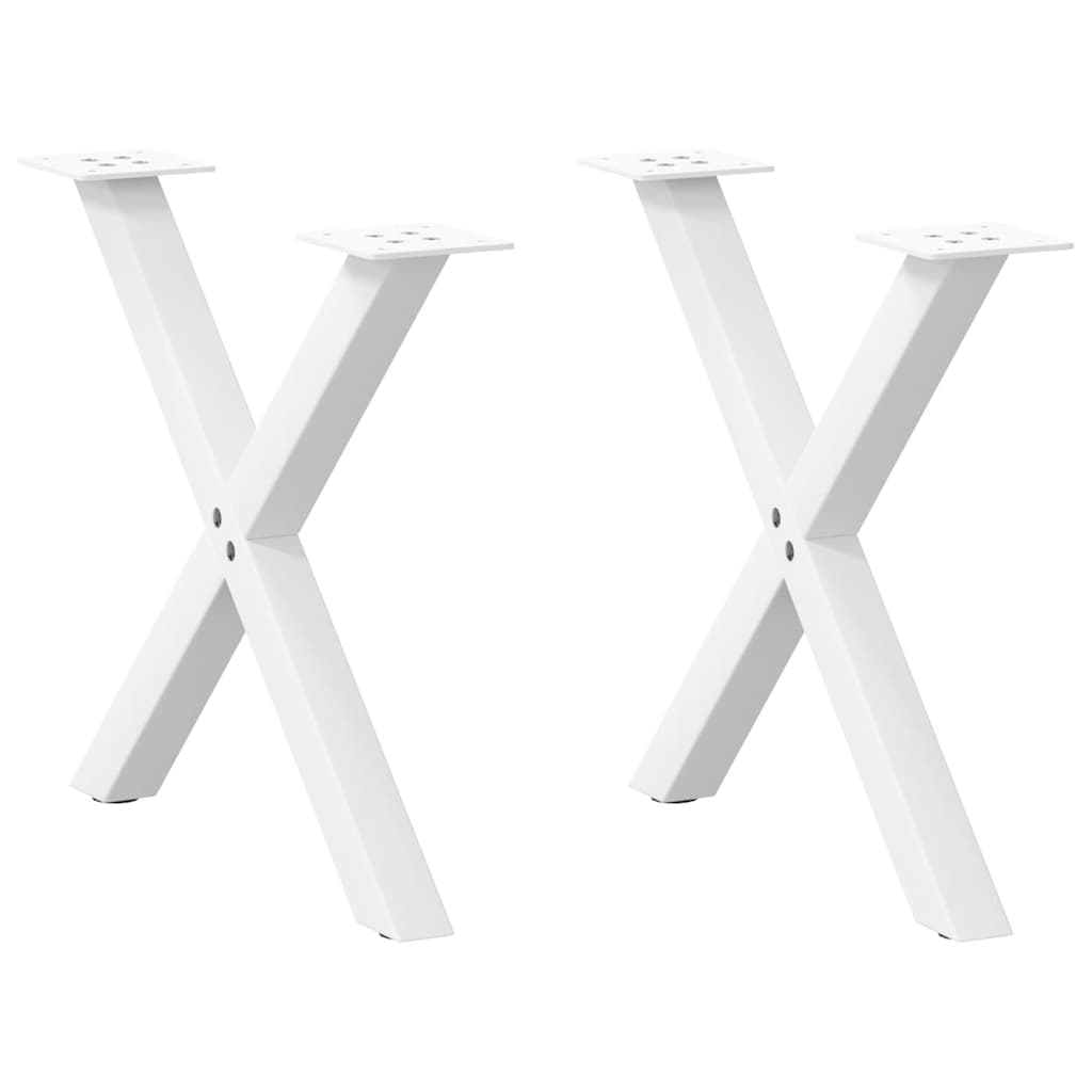 Vetonek Patas de mesa de centro forma X 2uds acero blanco 50x(42-43) cm