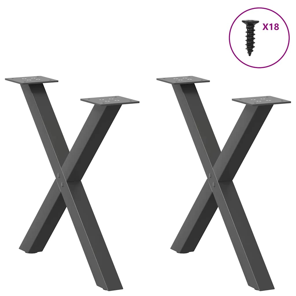 Central table legs in X 2 UDS Anthracite steel