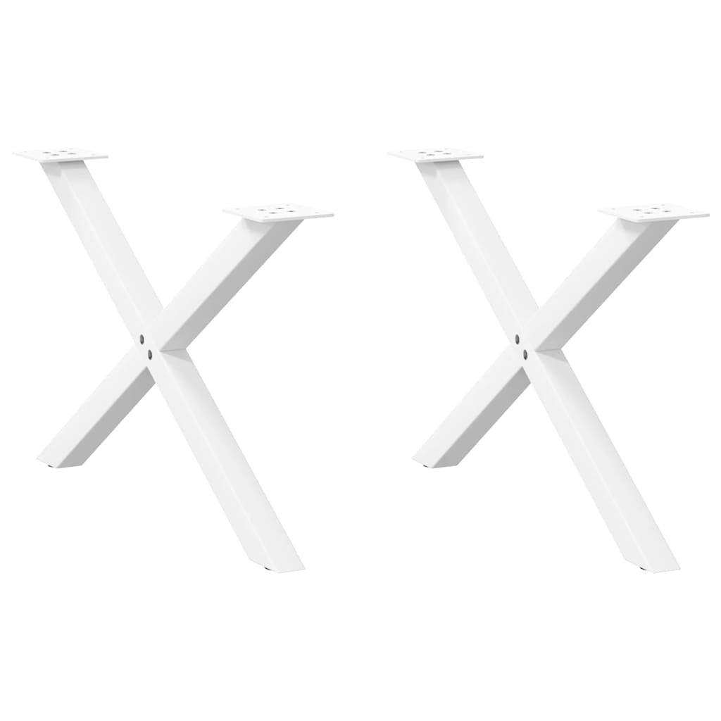 Vetonek Patas de mesa de centro forma X 2uds acero blanco 70x(42-43) cm