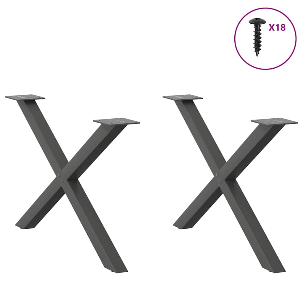 Central table legs in X 2 UDS Anthracite steel