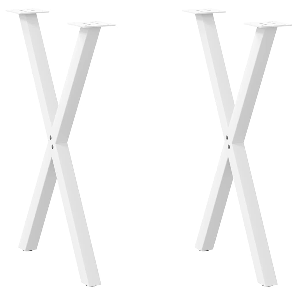 Vetonek Patas para mesa comedor forma X 2uds acero blanco 50x(72-73) cm