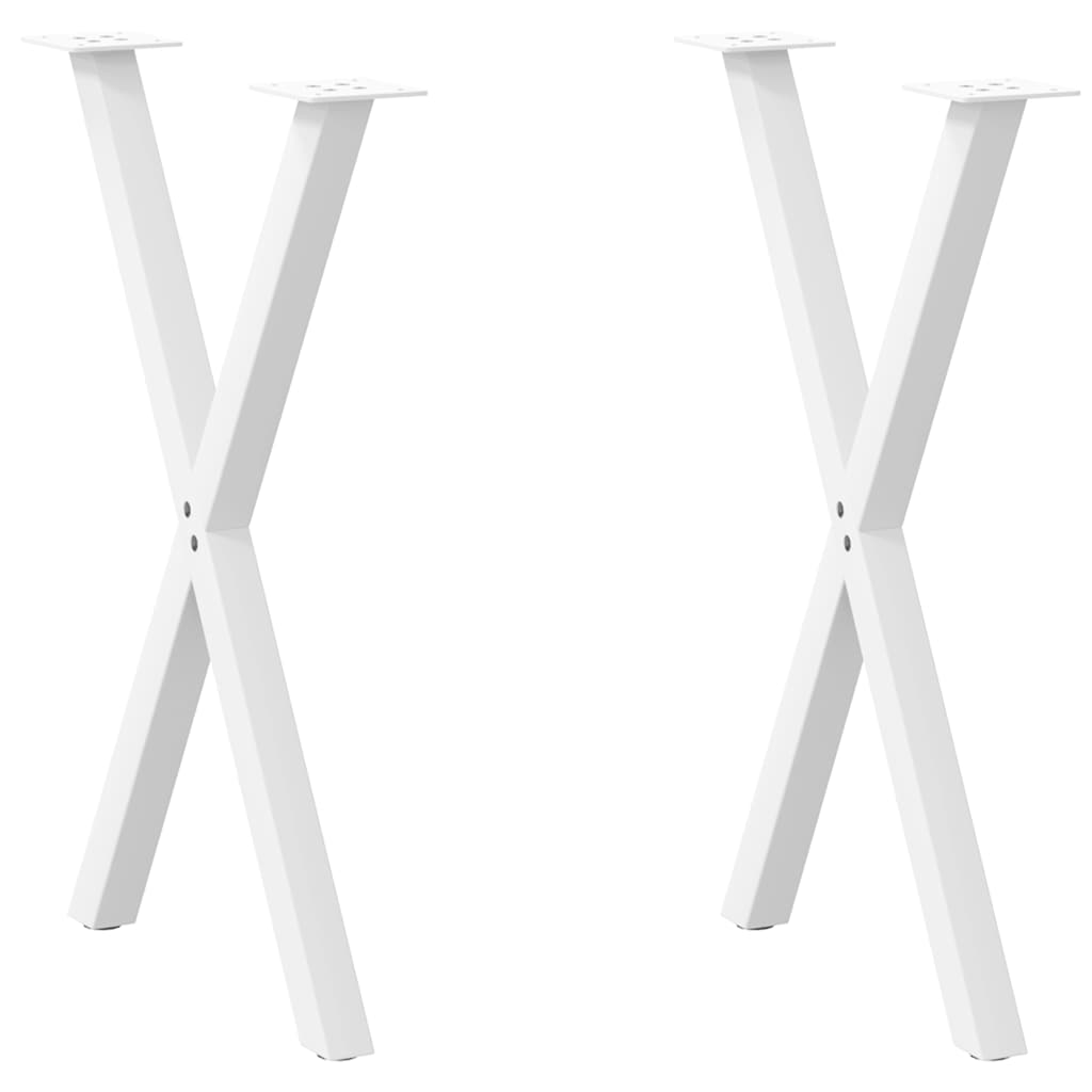 Vetonek Patas para mesa de comedor en forma de X 2 uds acero blanco