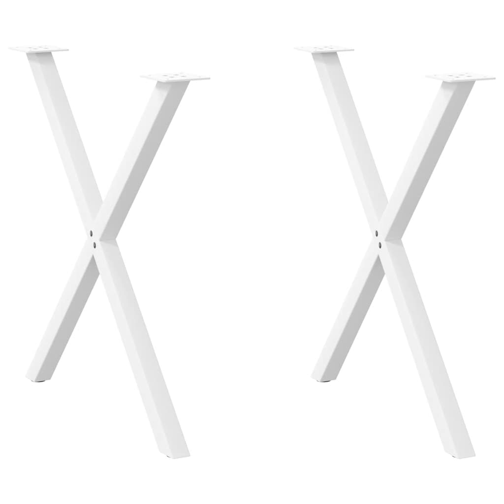 Vetonek Patas para mesa de comedor en forma de X 2 uds acero blanco