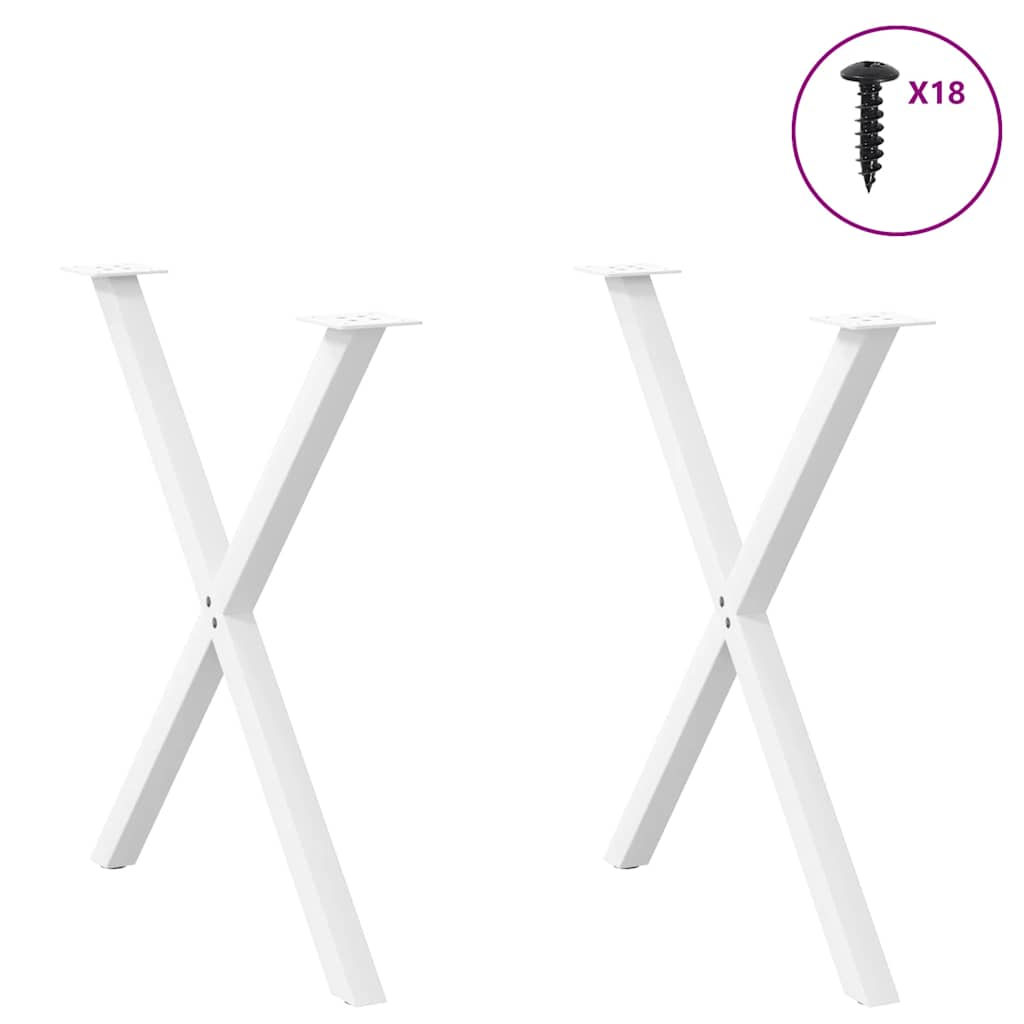 Dining table legs in X 2 UDS Blanco Steel