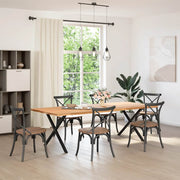 Vetonek Patas para mesa comedor forma X 2uds acero negro 90x(72-73) cm