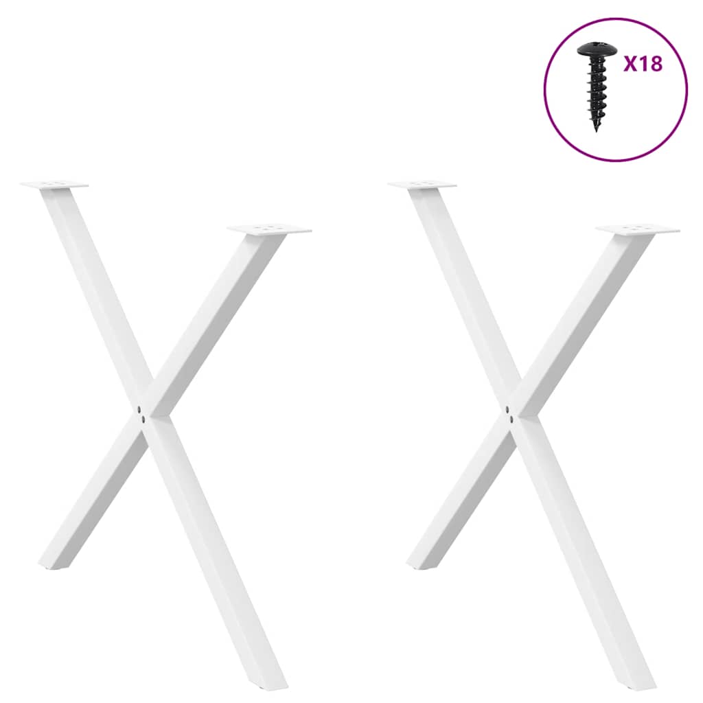 Dining table legs in X 2 UDS Blanco Steel