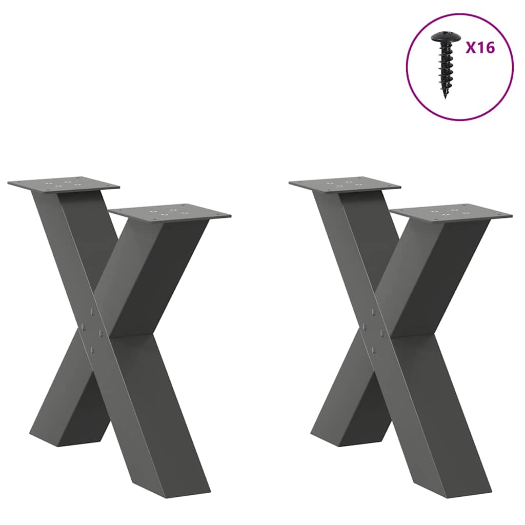 Central table legs in X 2 UDS Anthracite steel