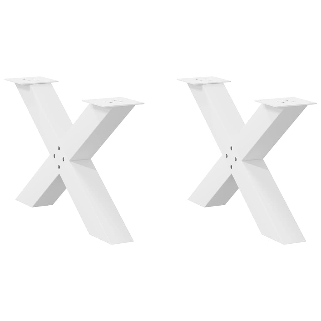 Vetonek Patas de mesa de centro forma X 2uds acero blanco 70x(42-43) cm