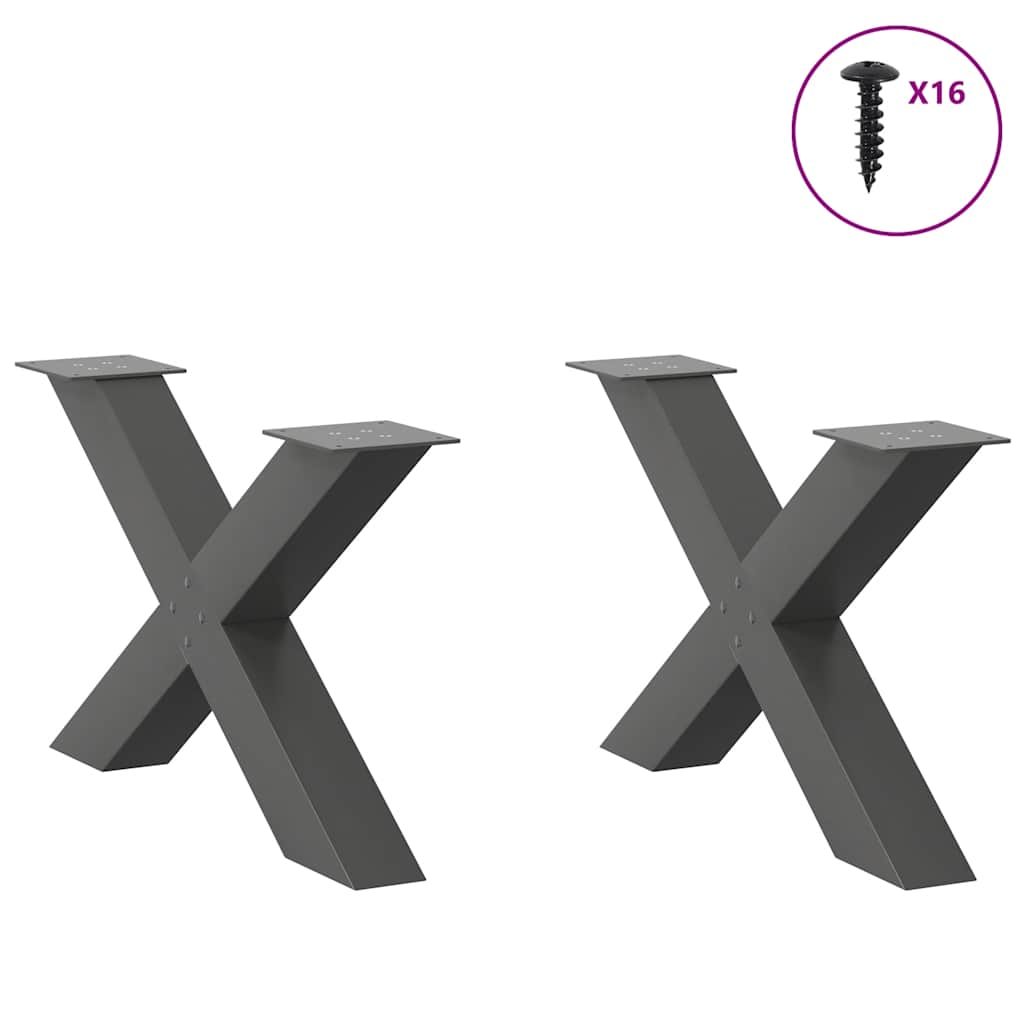 Central table legs in X 2 UDS Anthracite steel