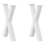 Patas para mesa comedor forma x 2uds acero blanco 50x(72-73) cm v6295 Vetonek