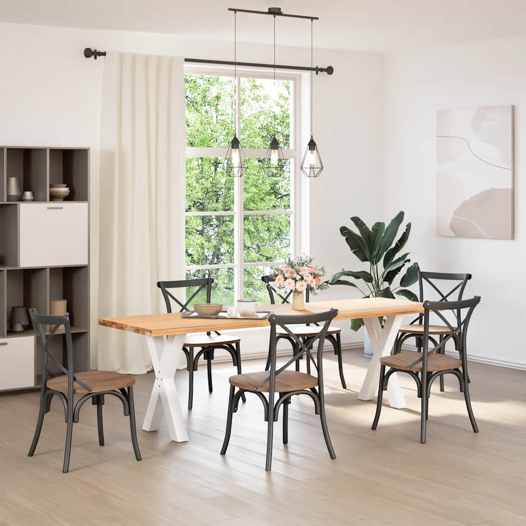 Vetonek Patas para mesa comedor forma X 2uds acero blanco 50x(72-73) cm