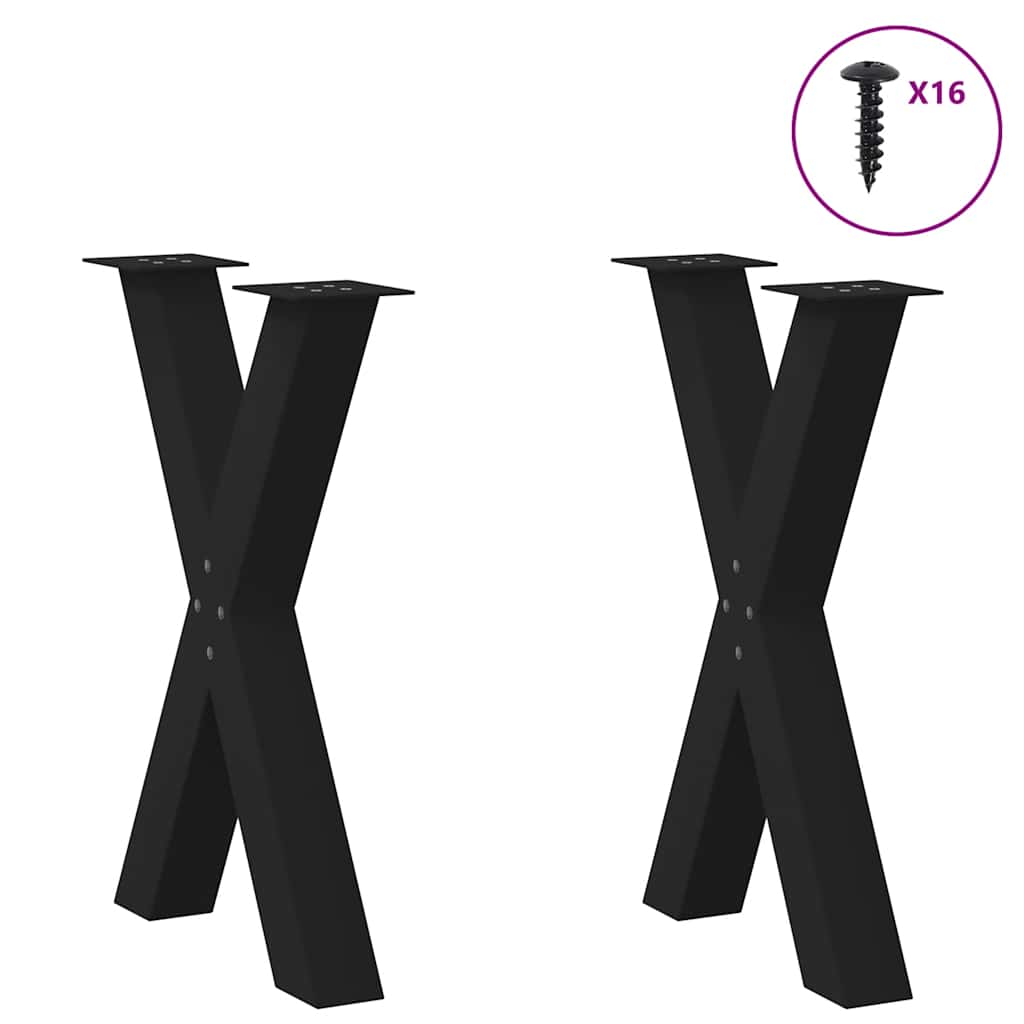 Dining table legs in x 2 units black steel