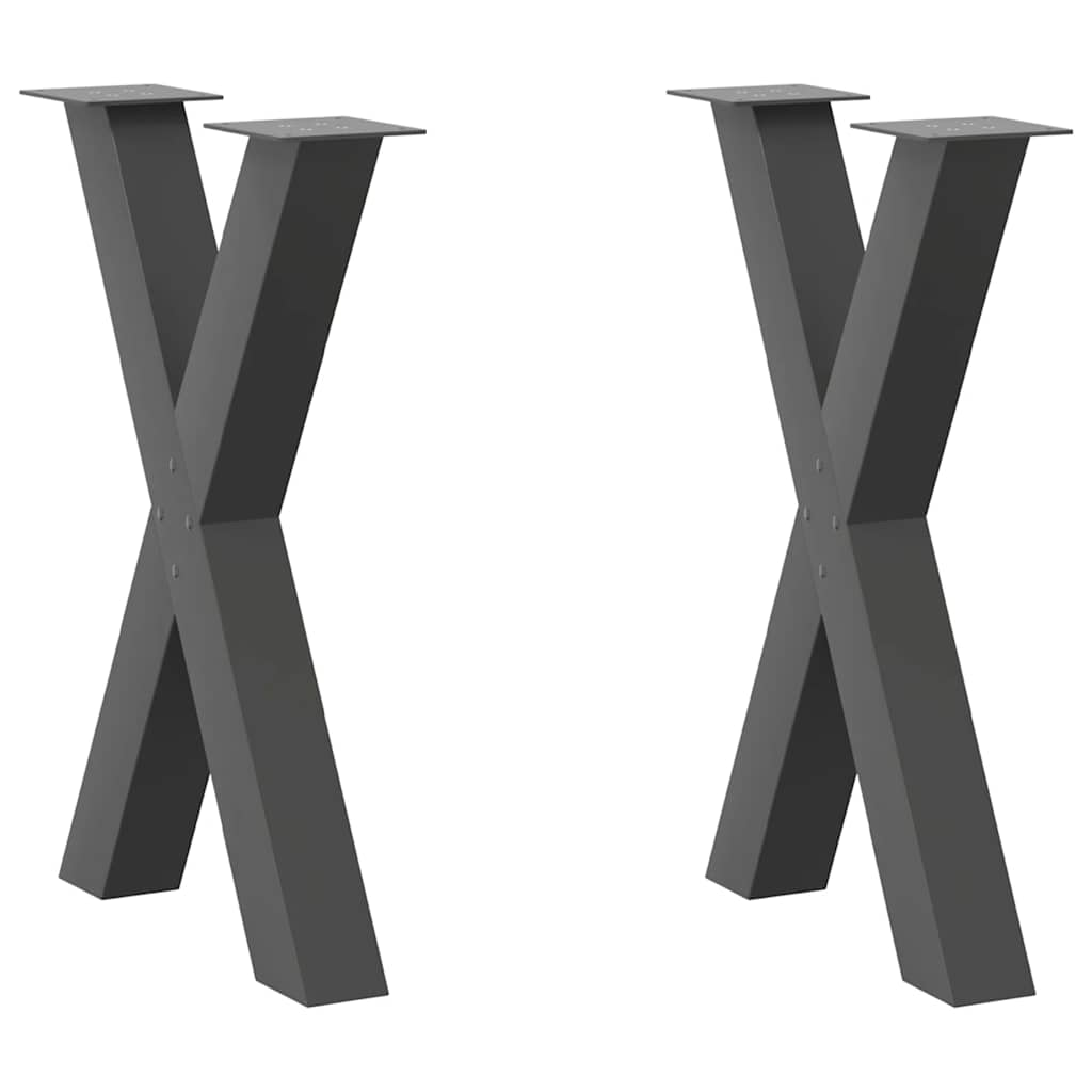 Vetonek Patas para mesa de comedor en forma de X 2 uds acero antracita