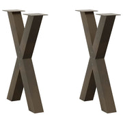 Patas para mesa comedor forma x 2uds acero natural 60x(72-73)cm v6356 Vetonek