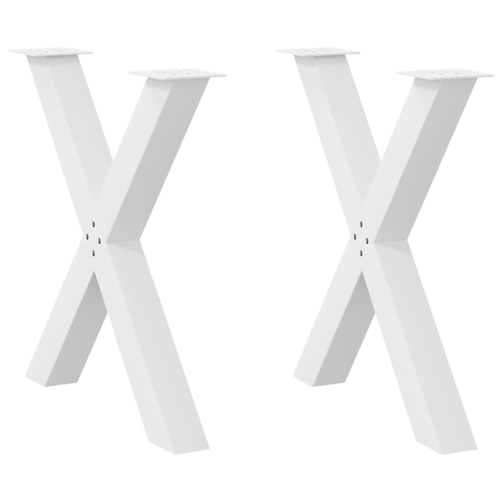 Vetonek Patas para mesa de comedor en forma de X 2 uds acero blanco