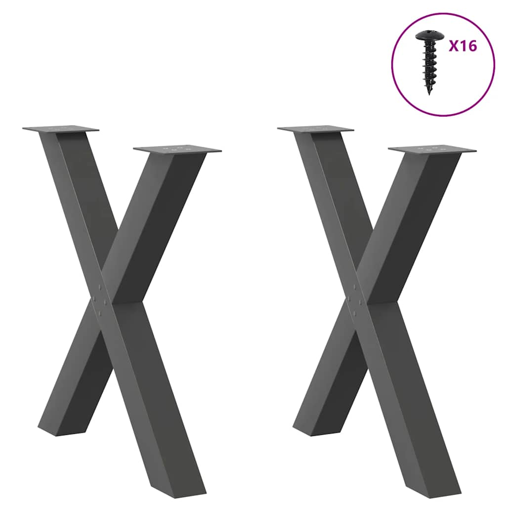 Dining table legs in x 2 unique steel anthracite