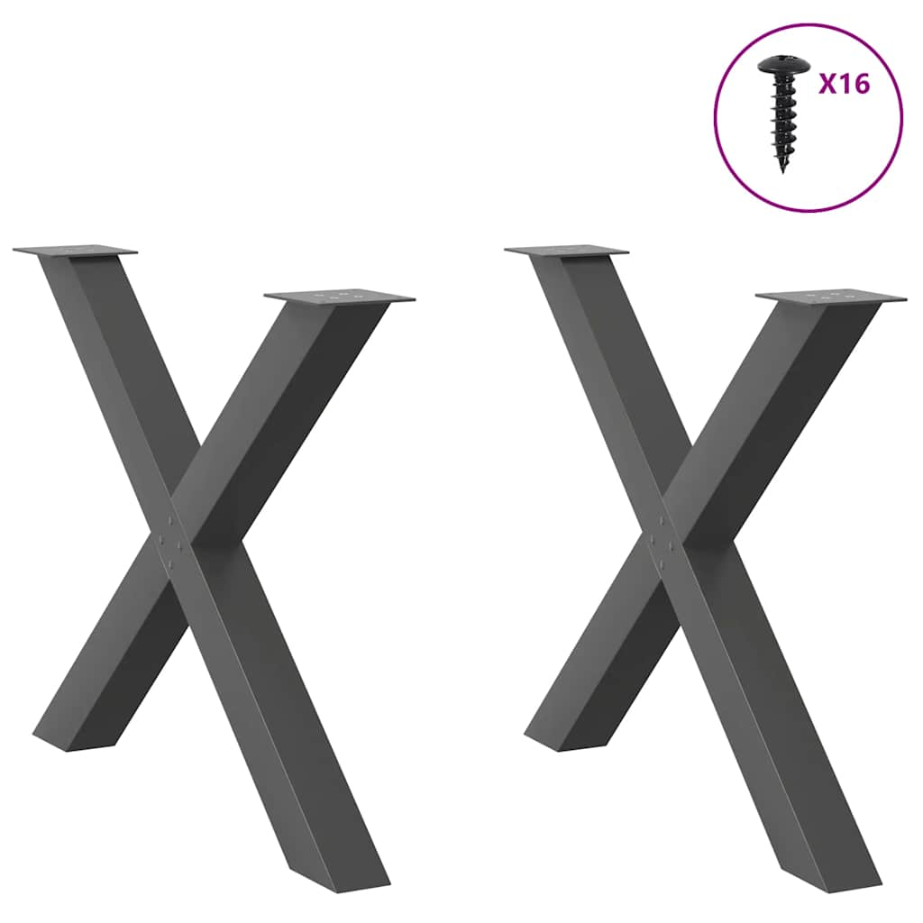 Dining table legs in x 2 unique steel anthracite