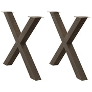 Patas para mesa comedor forma x 2uds acero natural 90x(72-73)cm v6479 Vetonek