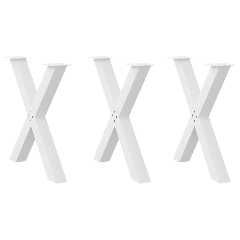 Vetonek Patas para mesa de comedor en forma de X 3 uds acero blanco