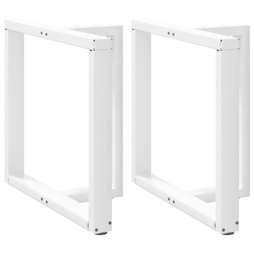 Vetonek Patas de mesa de comedor en forma de T 2 uds acero blanco