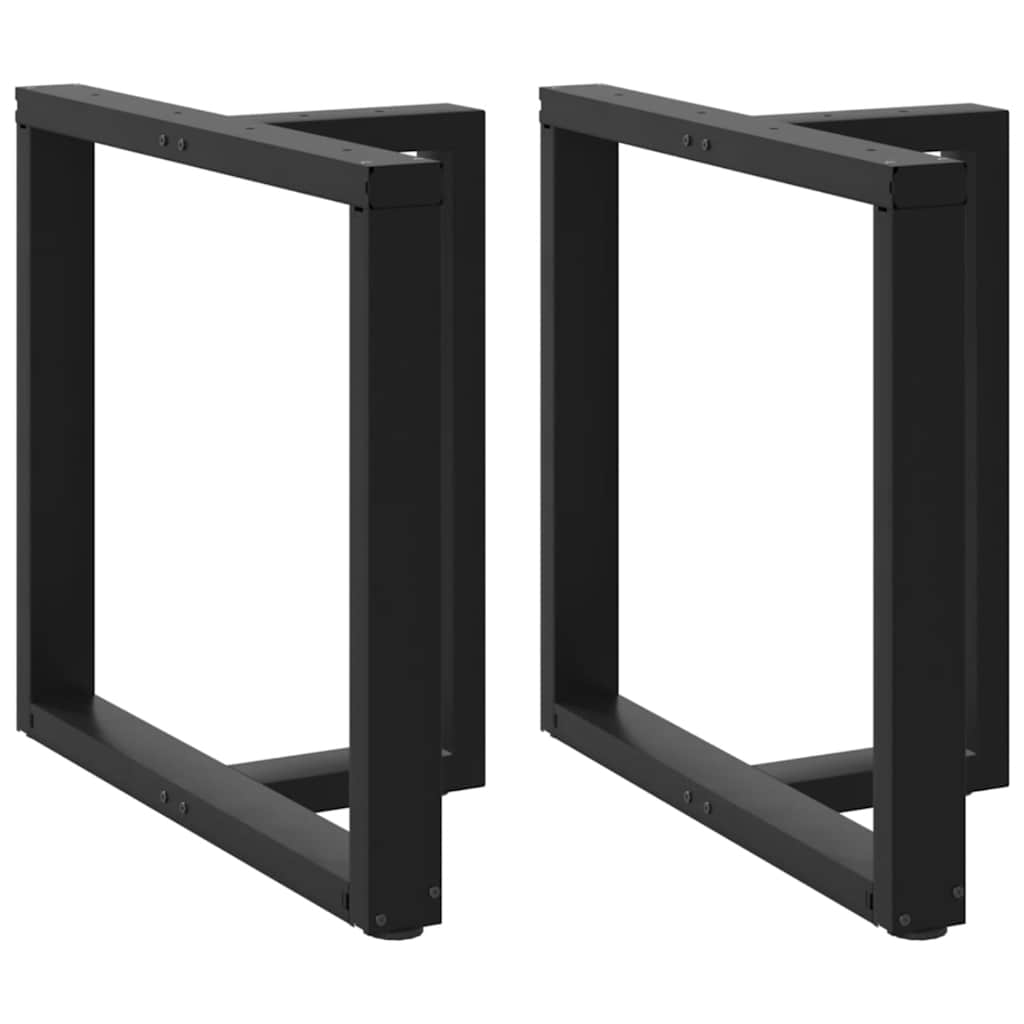 Vetonek Patas de mesa de comedor en forma de T 2 uds acero negro